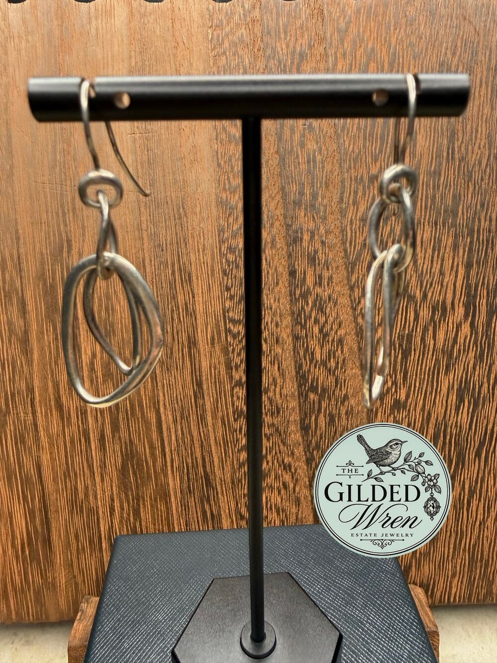 Silpada W1487 Sterling Silver Intertwined Oval Loop Dangle Earrings Retired